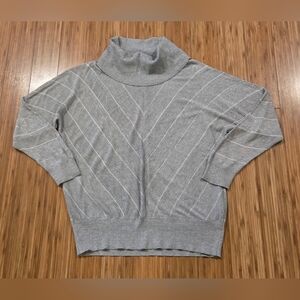 89th & Madison Gray With Silver Sparkles Turtleneck Sweater